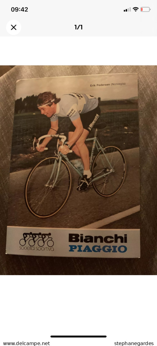 Carte Postale Cyclisme Erik PEDERSEN Équipe Bianchi Piaggio - Cyclisme