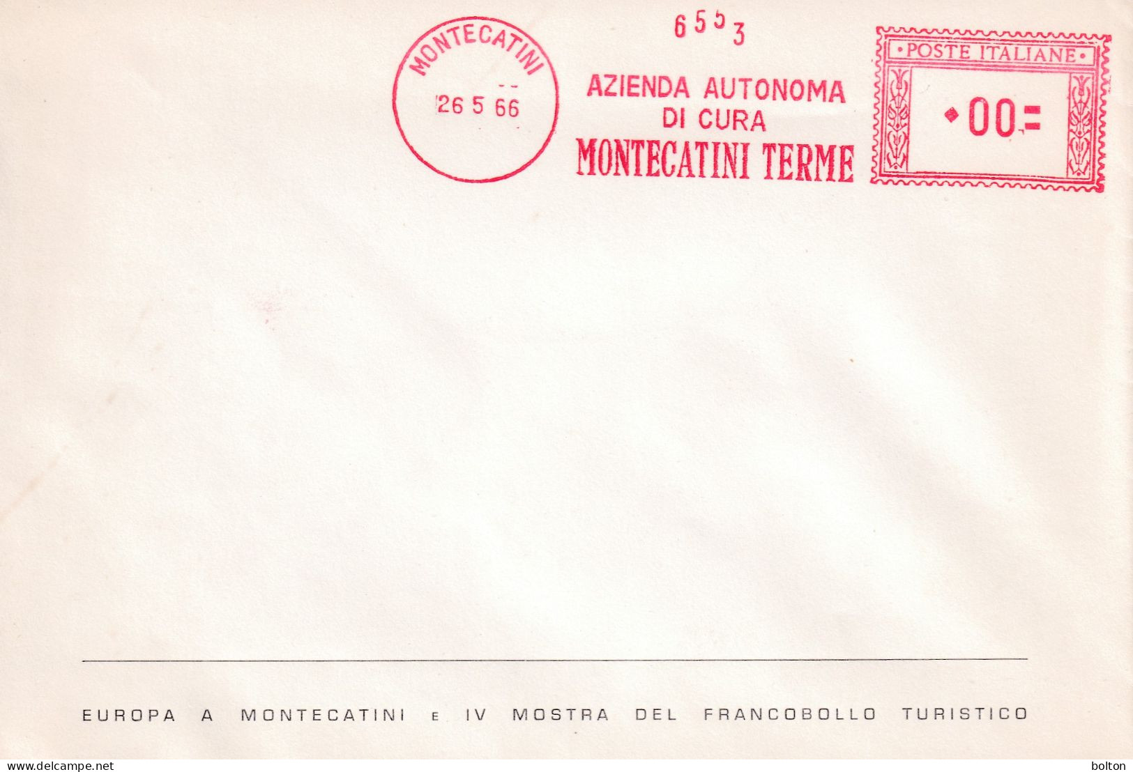 1966 BUSTA Con Affrancatura Meccanica Rossa   EMA  AZIENDA AUTONOMA DI CURE MONTECATINI TERME - Poststempel