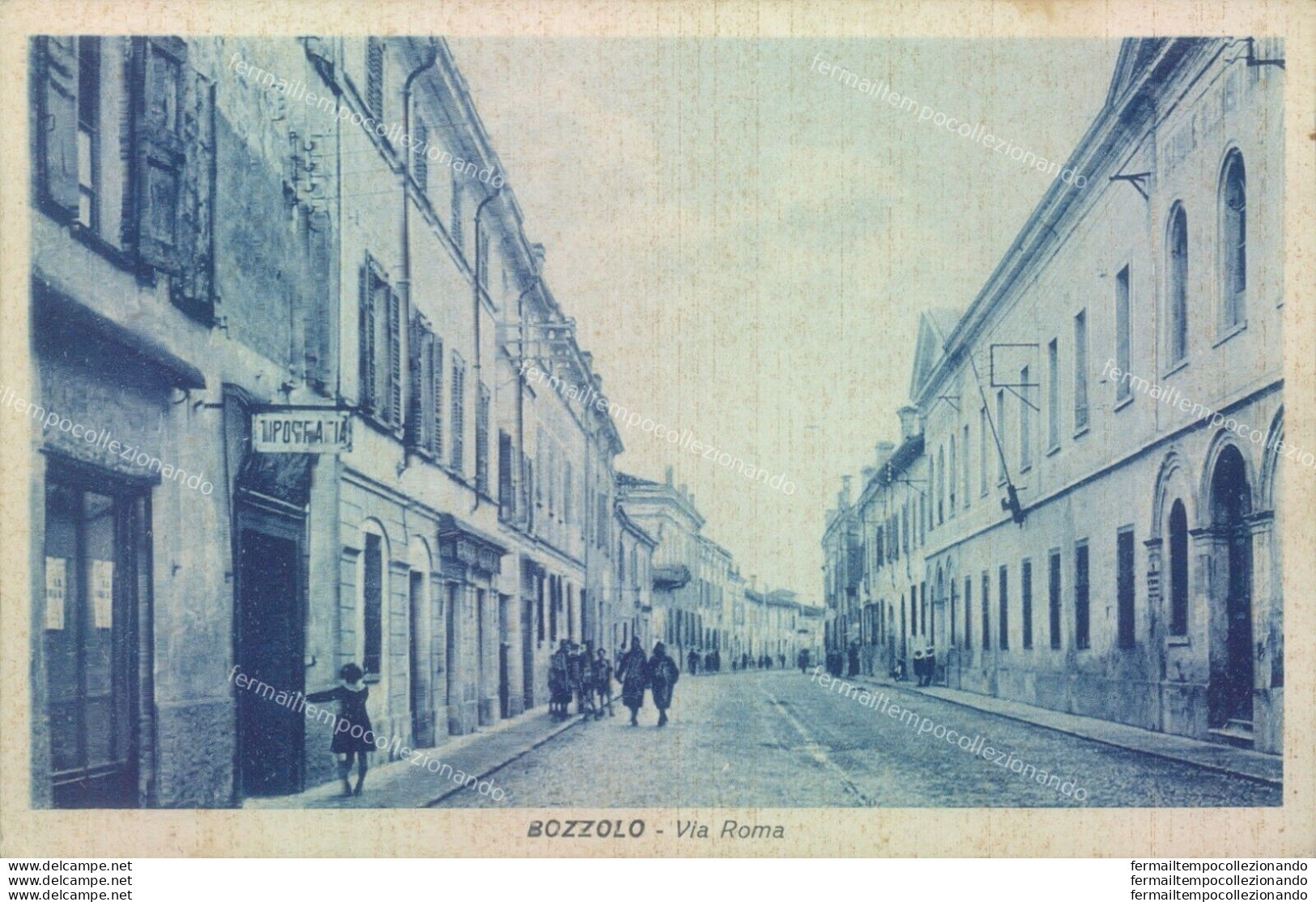 P396 Cartolina Bozzolo Via Roma  Tipografia 1941 Provincia Di Mantova - Mantova