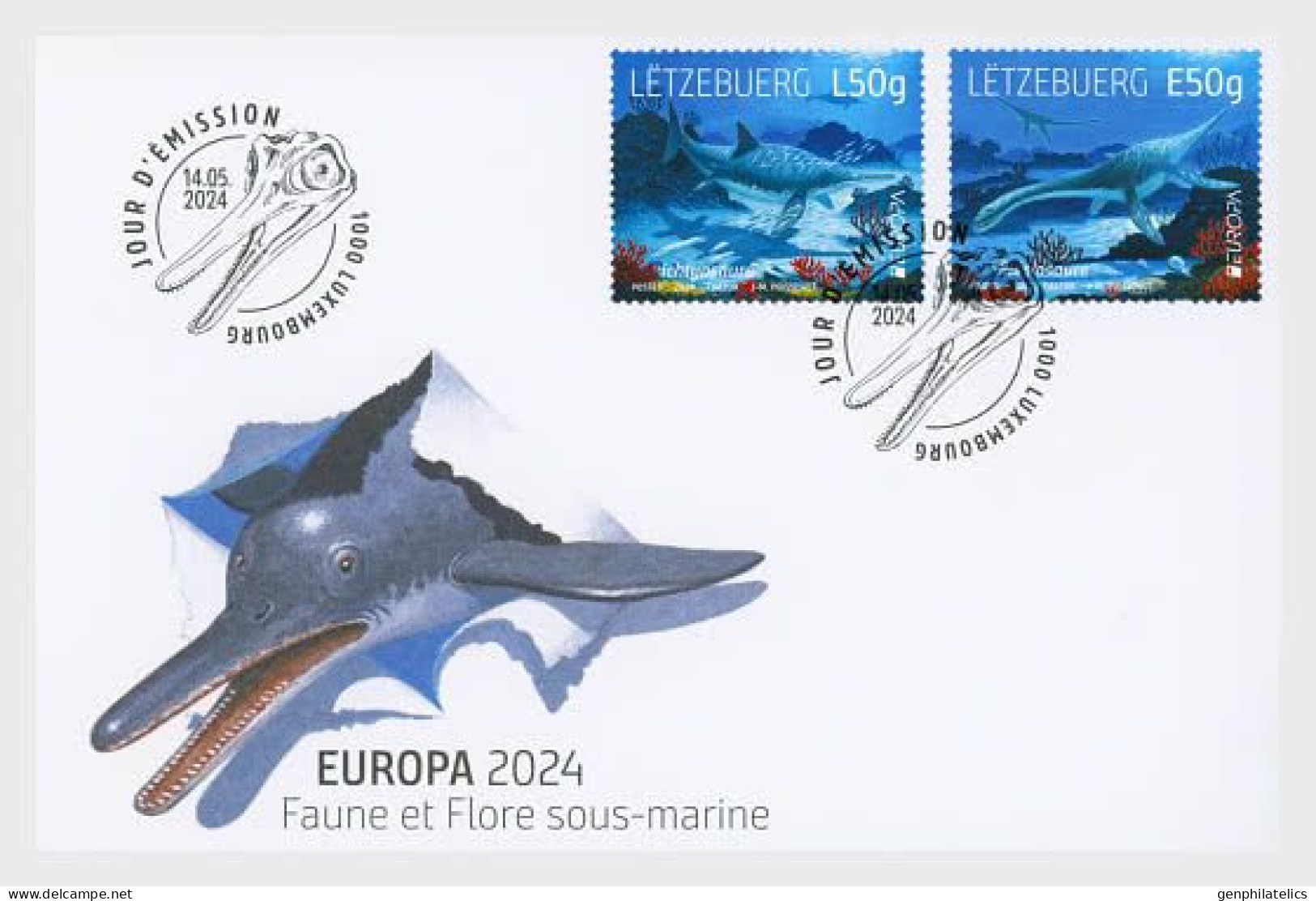 LUXEMBOURG 2024 Europa CEPT. Underwater Fauna & Flora - Fine Set FDC - Nuovi