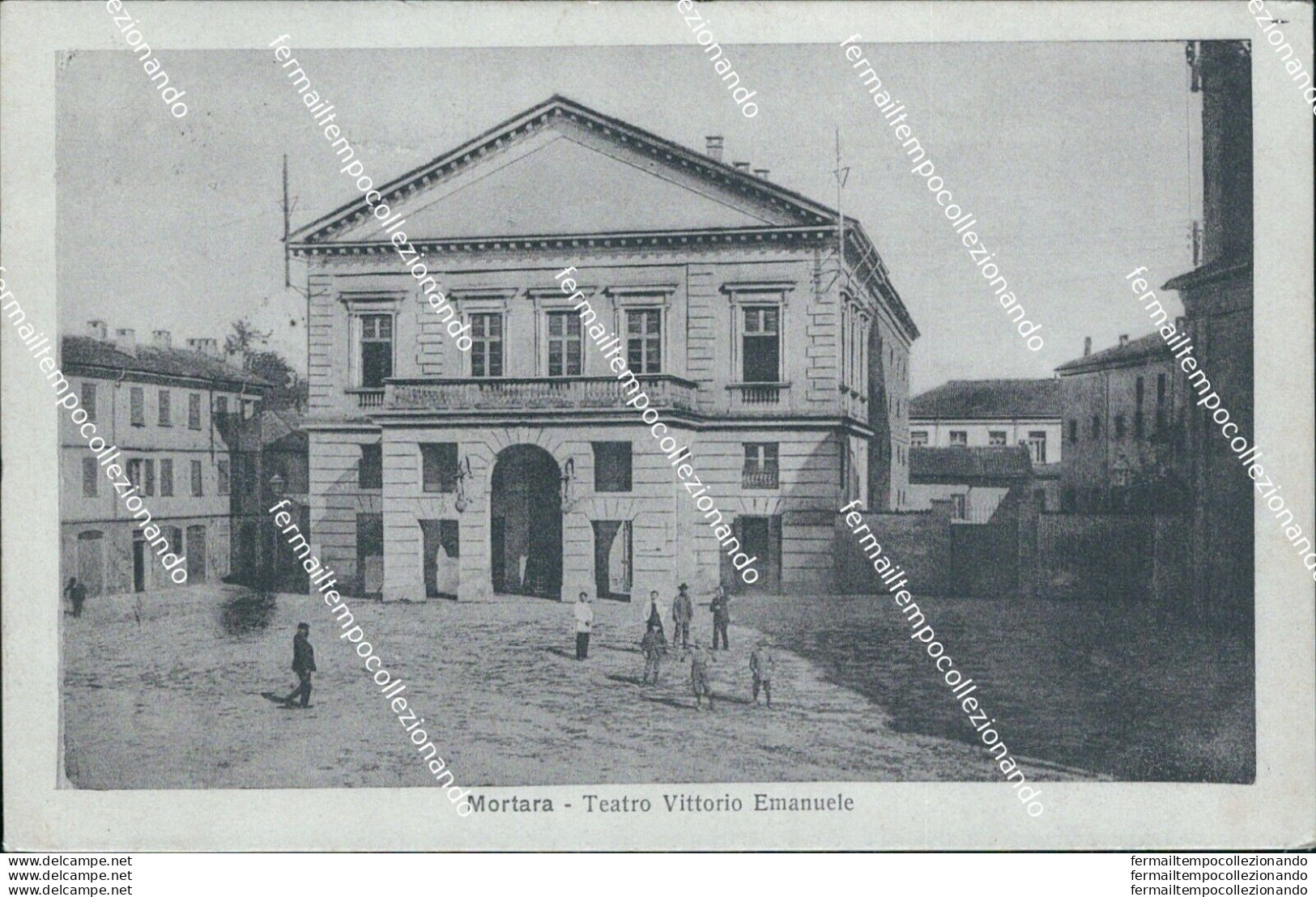 Ba329 Cartolina Mortara Teatro Vittorio Emanuele Pavia Lombardia 1934 - Pavia