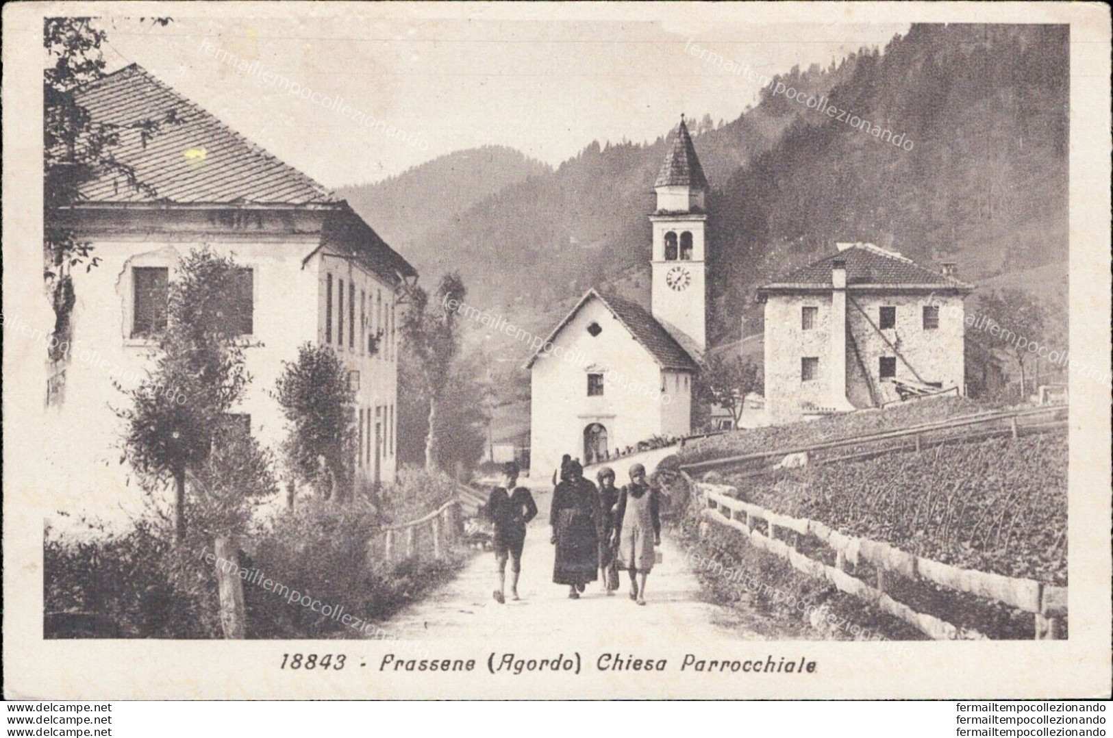 Ai421 Cartolina Frassene Agordo Chiesa Parrocchiale Provincia Di Belluno - Belluno