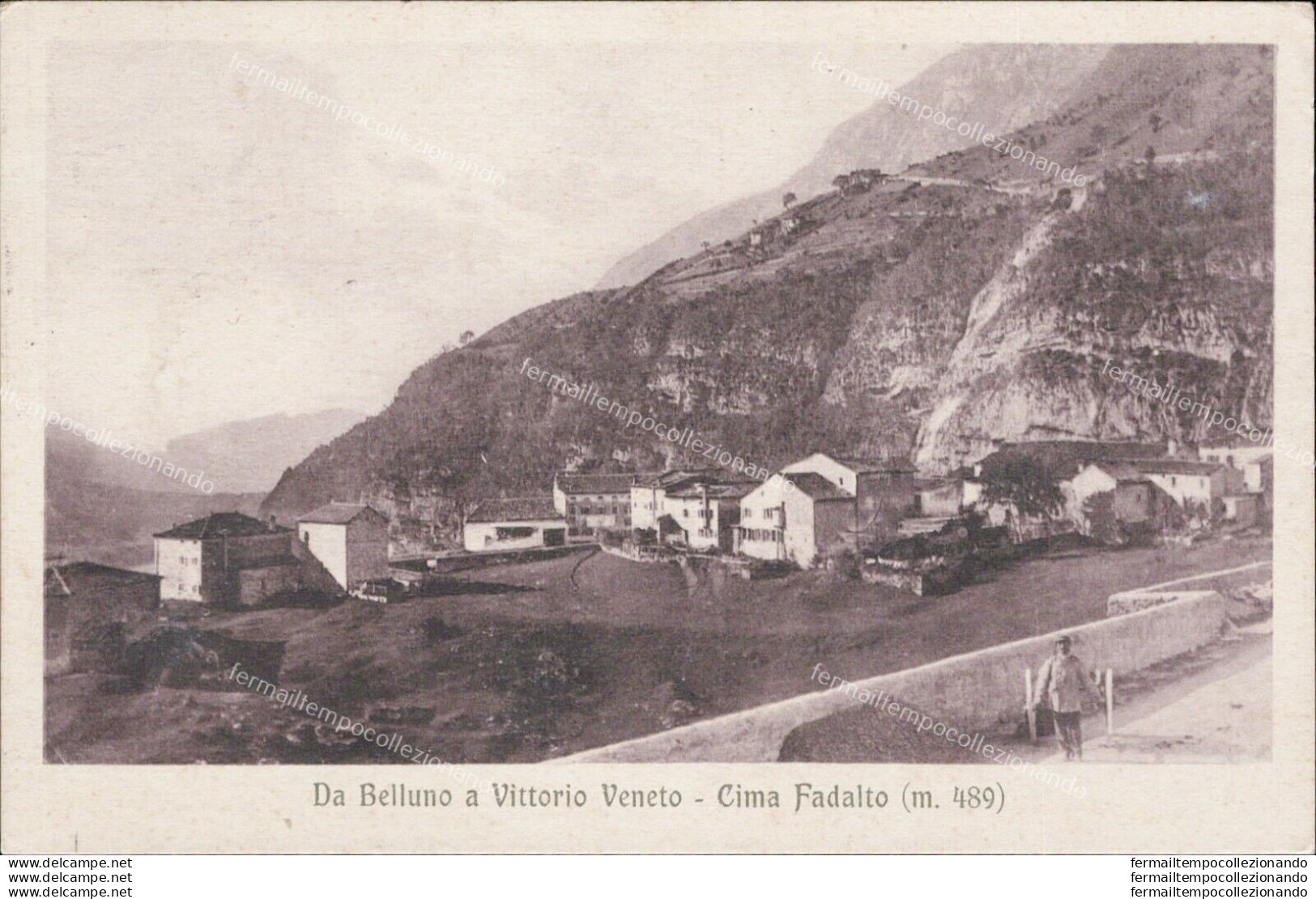 Ai423 Cartolina Da Belluno A Vittorio Veneto Cima Fadalto 1926 - Belluno