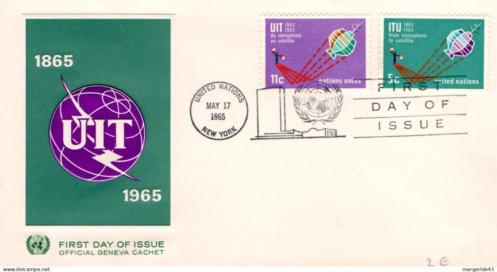 NATIONS UNIS FDC 100 ASN U I T - Télécom