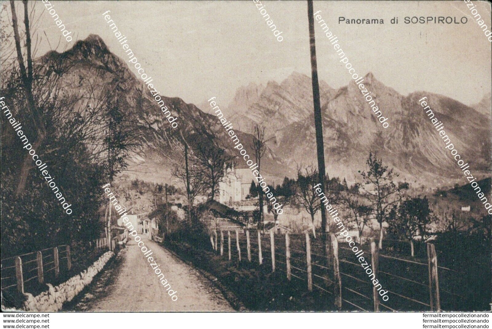 Ba631 Cartolina Panorama Di Sospirolo 1926 Provincia Di Belluno - Belluno