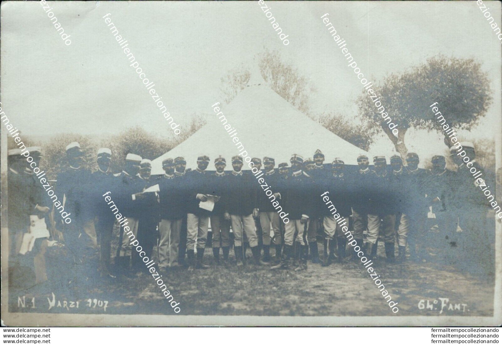 Ag717 Cartolina Fotografica  Varzi Militari 1907 Bella!! Provincia Di Pavia - Pavia