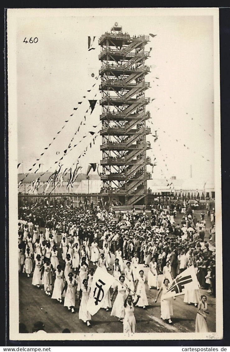 AK Stuttgart, 15. Deutsches Turnfest, 22.-30. Juli 1933, Flaggenturm  - Autres & Non Classés