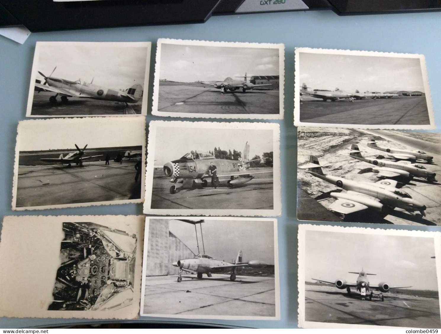 Lot De 9 Photos Authentiques Divers  Avions Des Années 40 - Guerre, Militaire