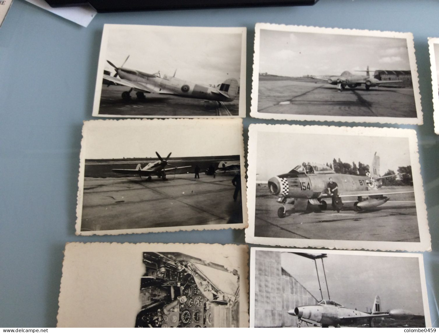 Lot De 9 Photos Authentiques Divers  Avions Des Années 40 - Guerre, Militaire