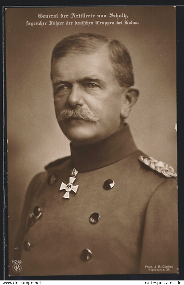 AK General Der Artillerie Von Scholtz, Siegreicher Führer Der Deutschen Truppen Bei Kolno  - Guerre 1914-18