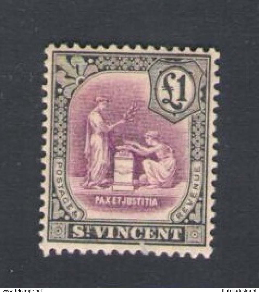 1913-17 ST. VINCENT - Stanley Gibbons N. 120 - 1£ Mauve And Black - MNH** - Sonstige & Ohne Zuordnung