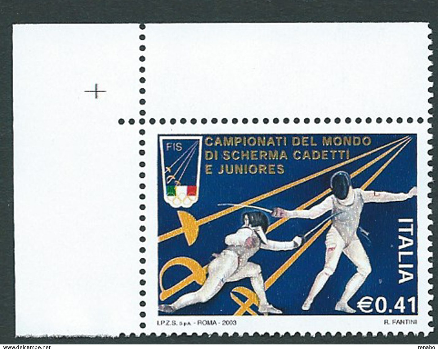 Italia 2003 ; Campionati Del Mondo Di Scherma Cadetti E Juniores ; Angolo Superiore Sinistro - 2001-10: Mint/hinged