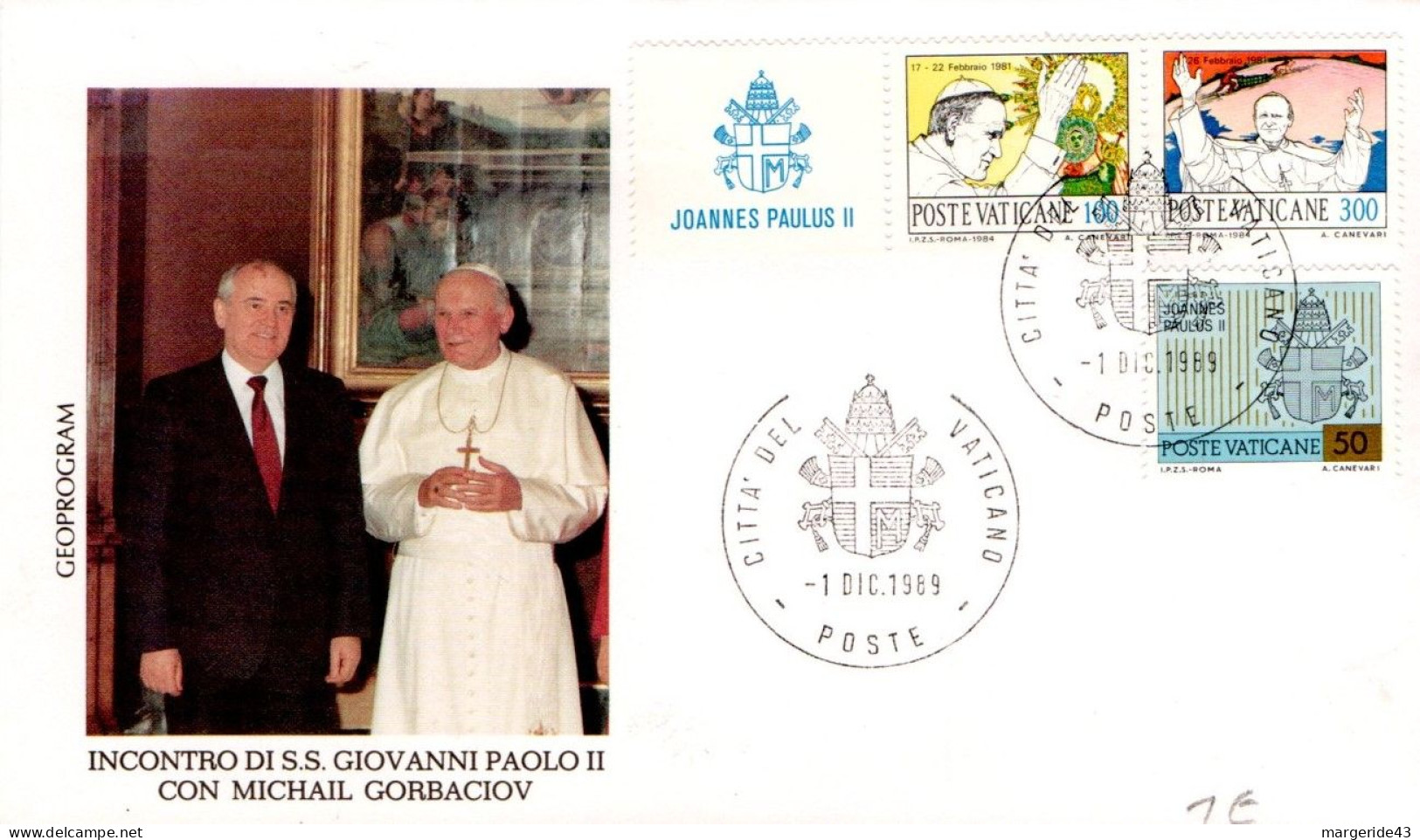 VATICAN 1989 PAPE JEAN PAUL II ET MICHAEL GORBATCHEV - Popes