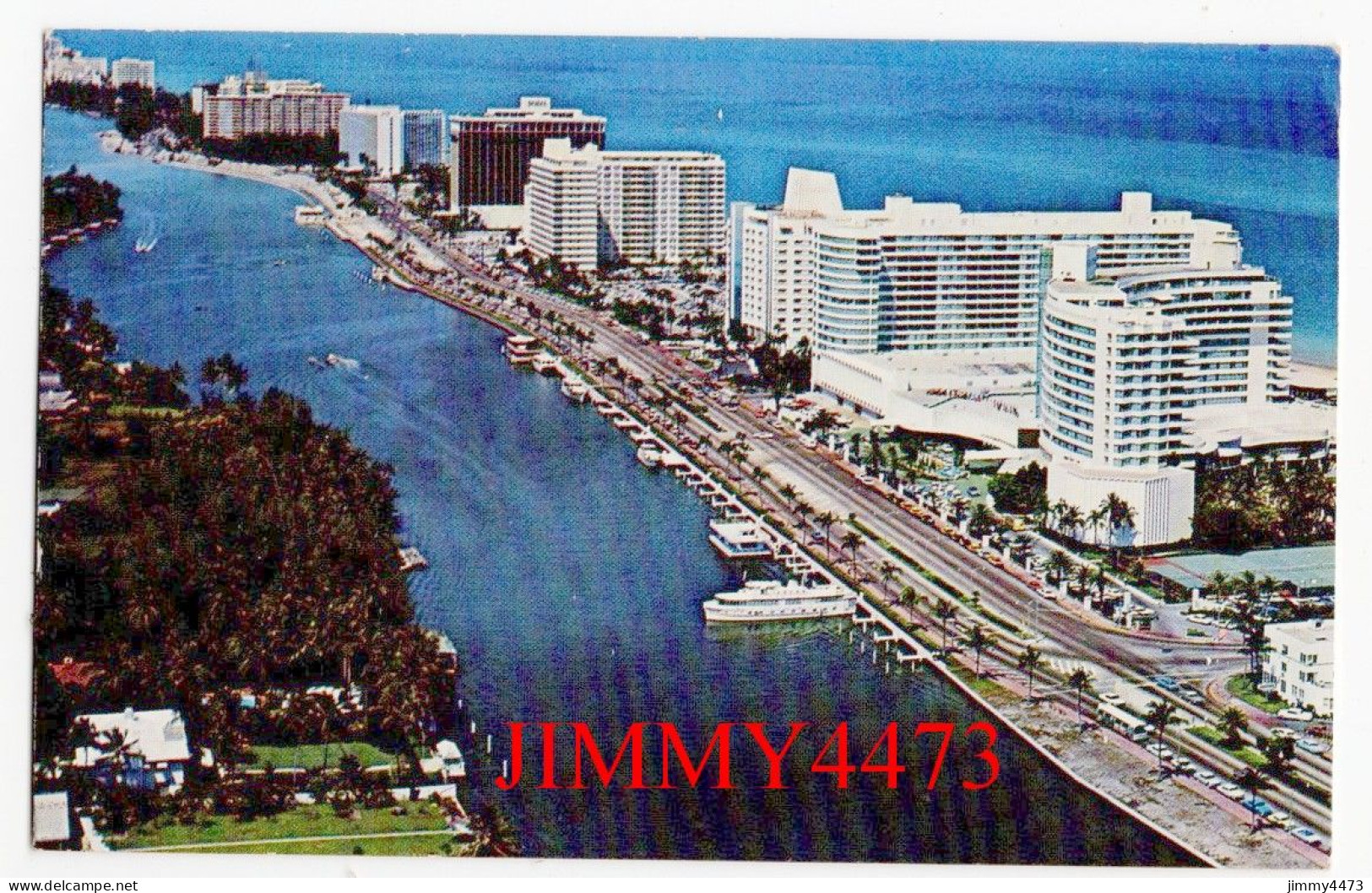 CPA - Miami Beach Florida - Hotels Along Indian Creek And The Atlantic Ocean - AAA CARD Co - Miami Beach