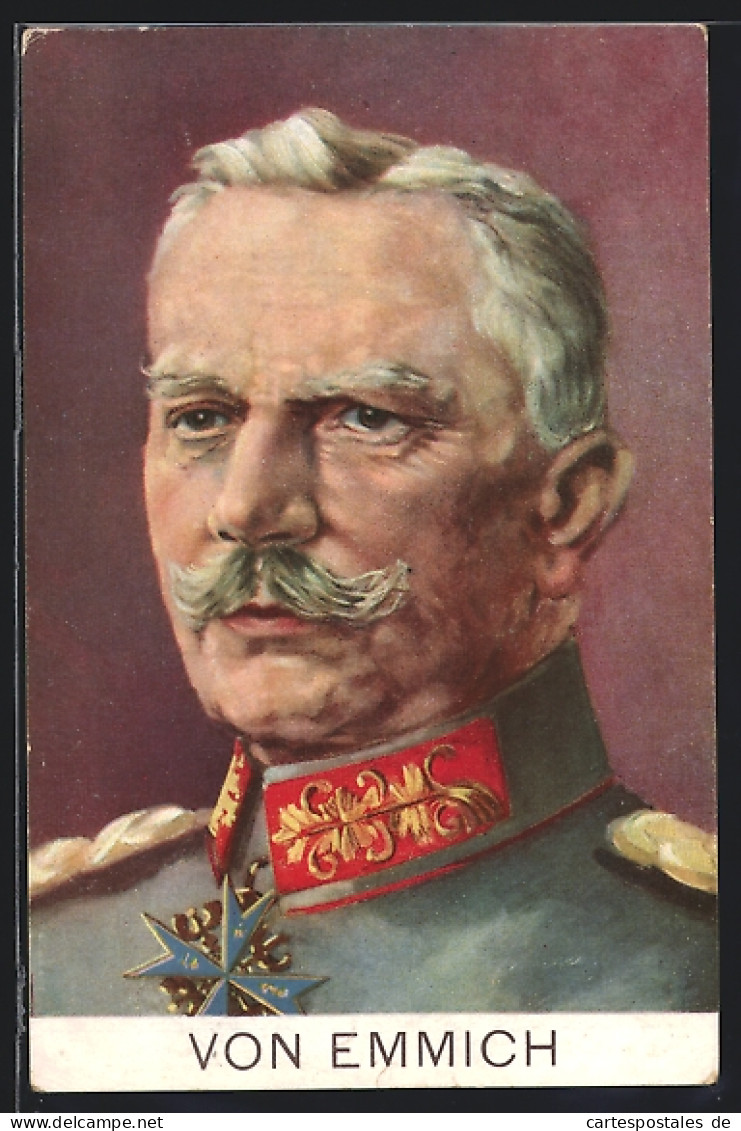 AK Heerführer Vom Emmich In Uniform Mit Halsorden  - Guerra 1914-18