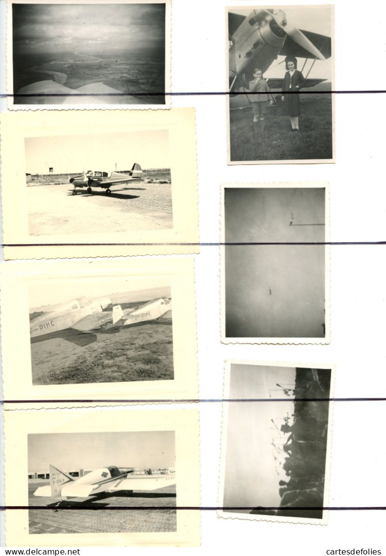 13 PHOTOGRAPHIES. Avion, Aviation, Hangar, Pilote, Vole, Ciel, Jeep, - Luftfahrt