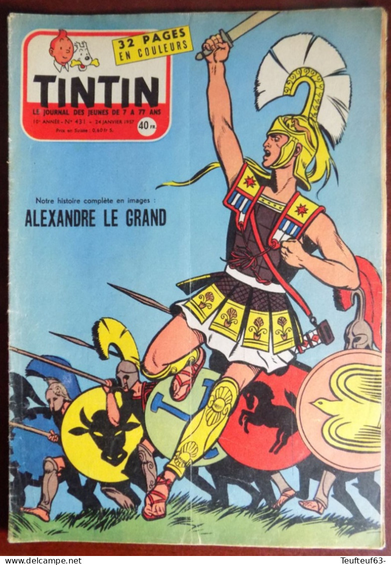 Tintin N° 431 Couv. Funcken " Alexandre Le Grand " - Kuifje