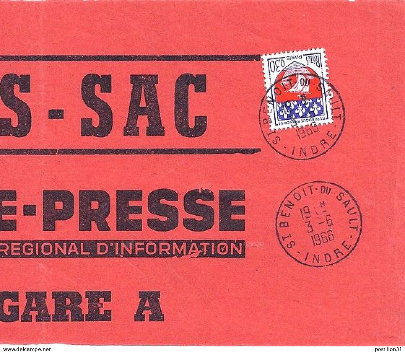 ARMOIRIES ET BLASONS N° 1354B S/DEVANT De L. HORS SAC DIVERS/1965-66 - 1941-66 Coat Of Arms And Heraldry