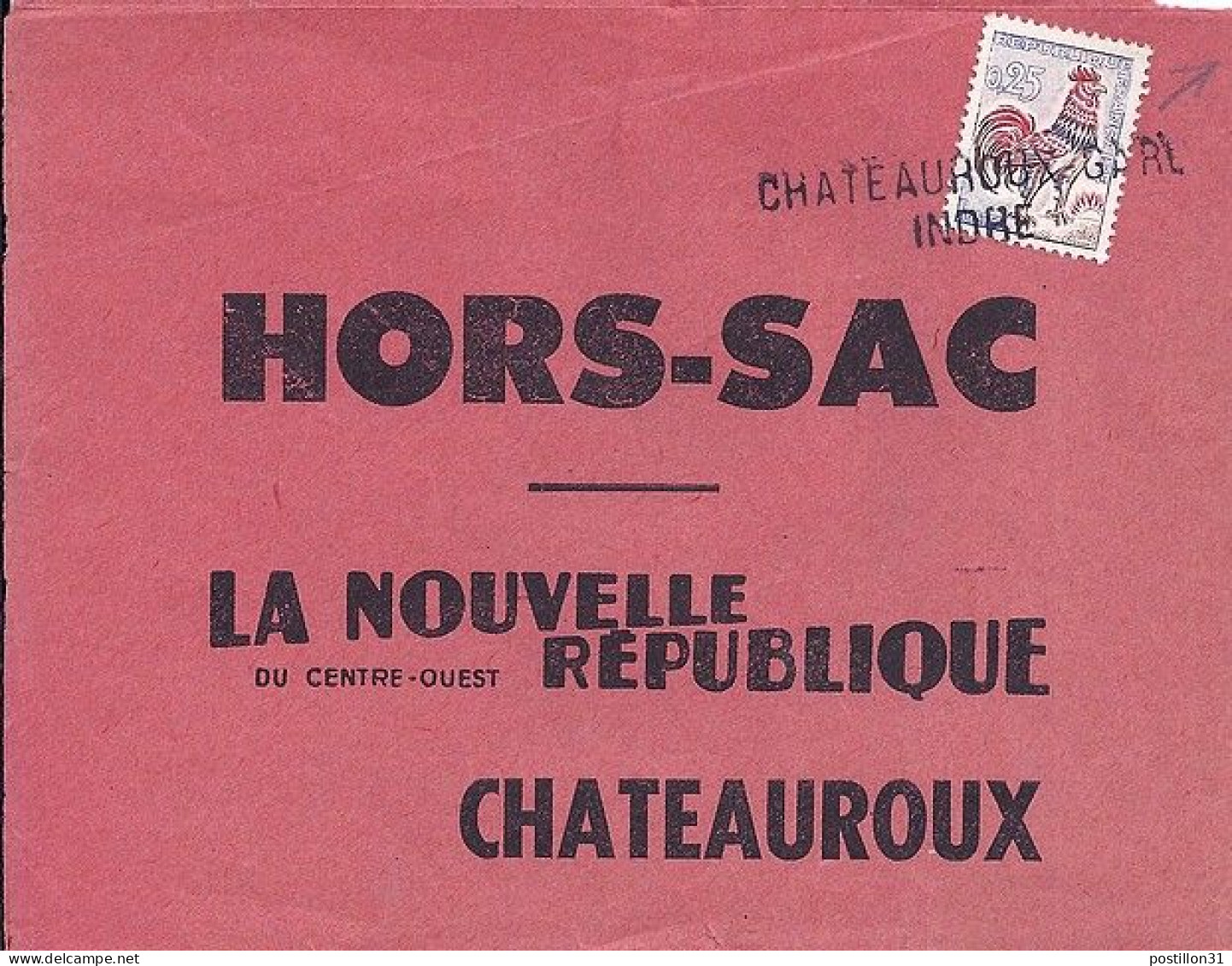 COQ DE DECARIS N° 1331 S/DEVANT DE L. HORS SAC DE CHATEAUROUX GARE - 1962-1965 Coq De Decaris