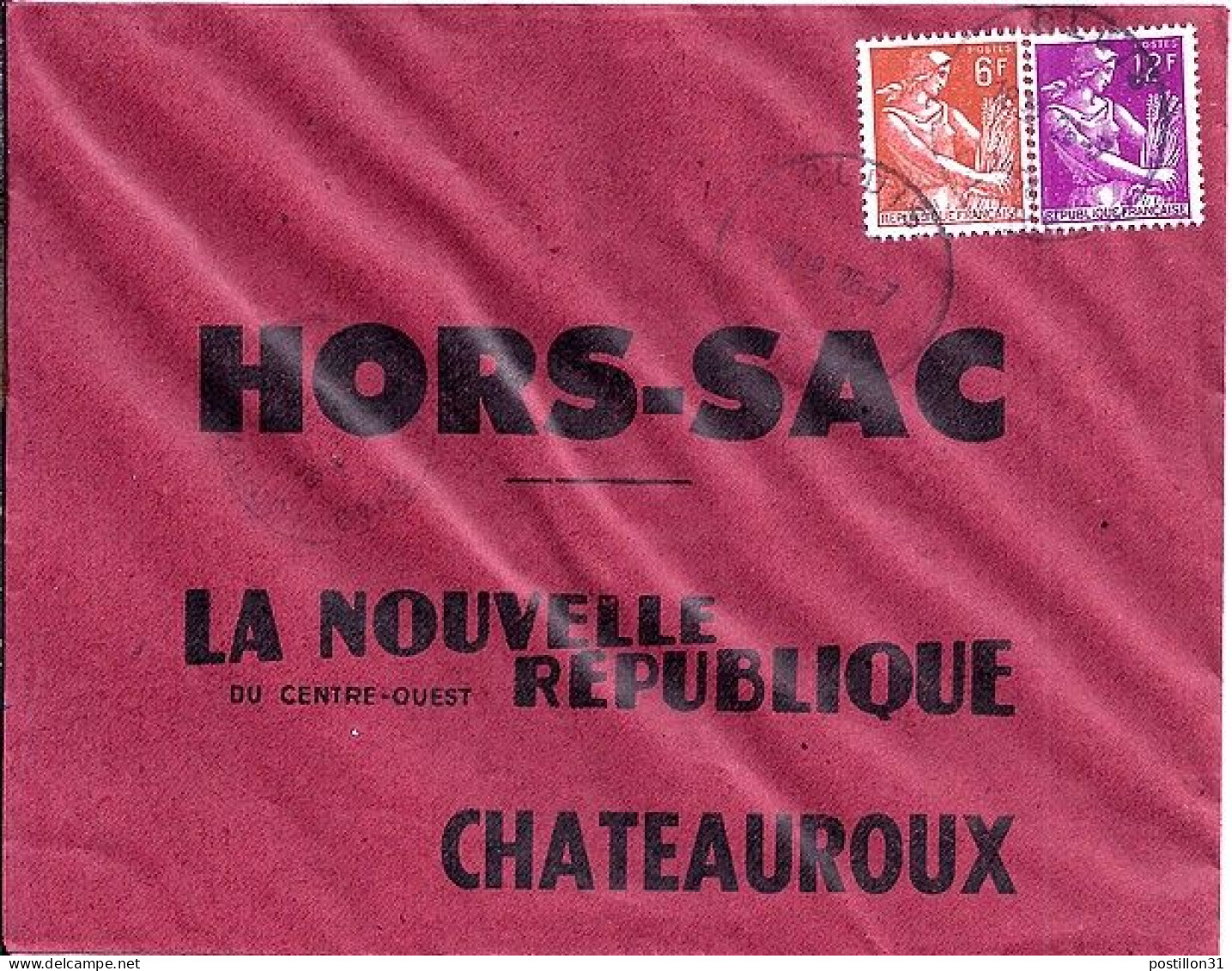 MOISSONNEUSE N° 1116/1115 S/L.HORS SAC DE CLUIS/26.7.58 - 1957-1959 Moissonneuse