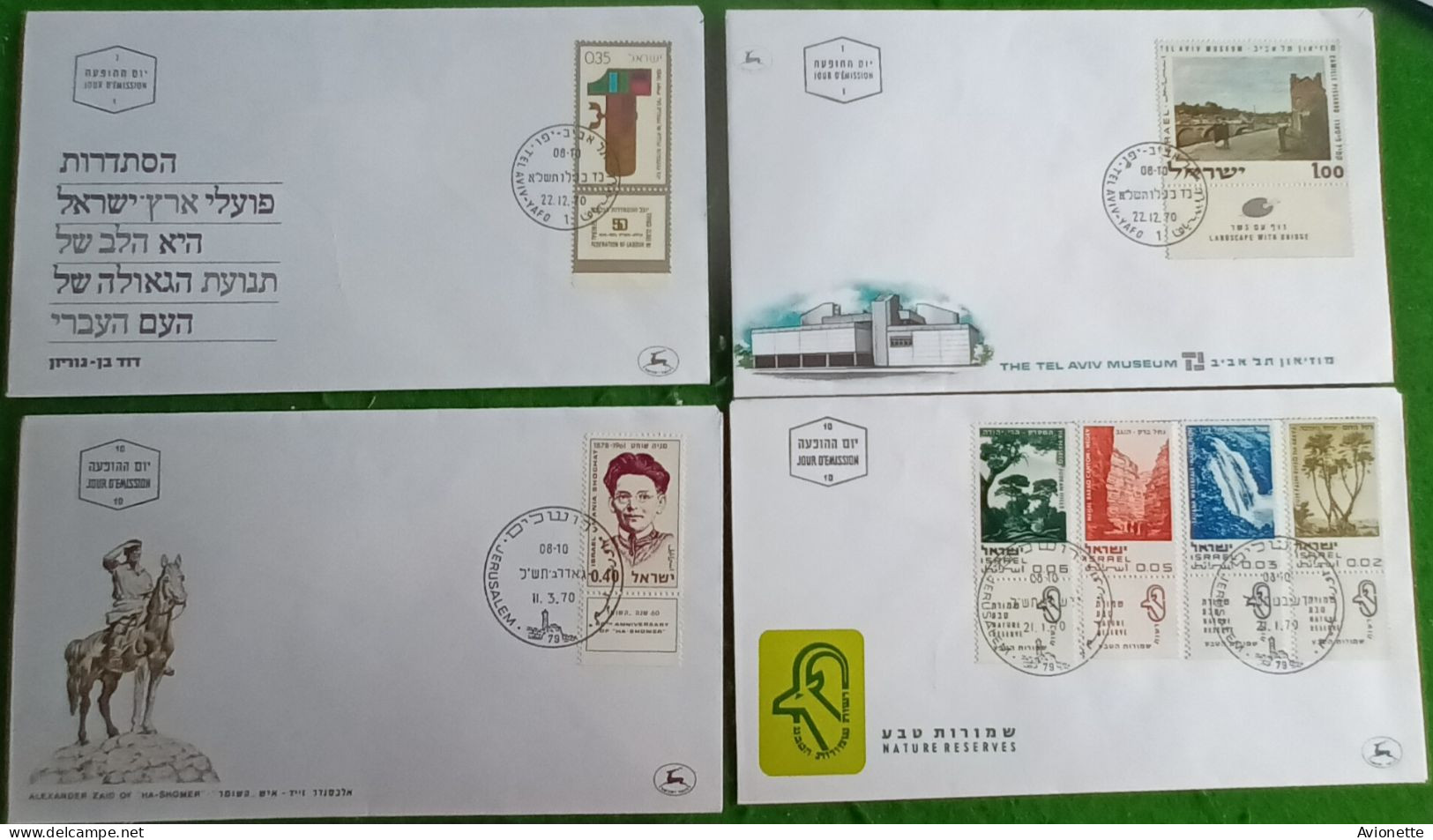 10 Enveloppes 1er Jour Israël / 1970 - Lettres & Documents