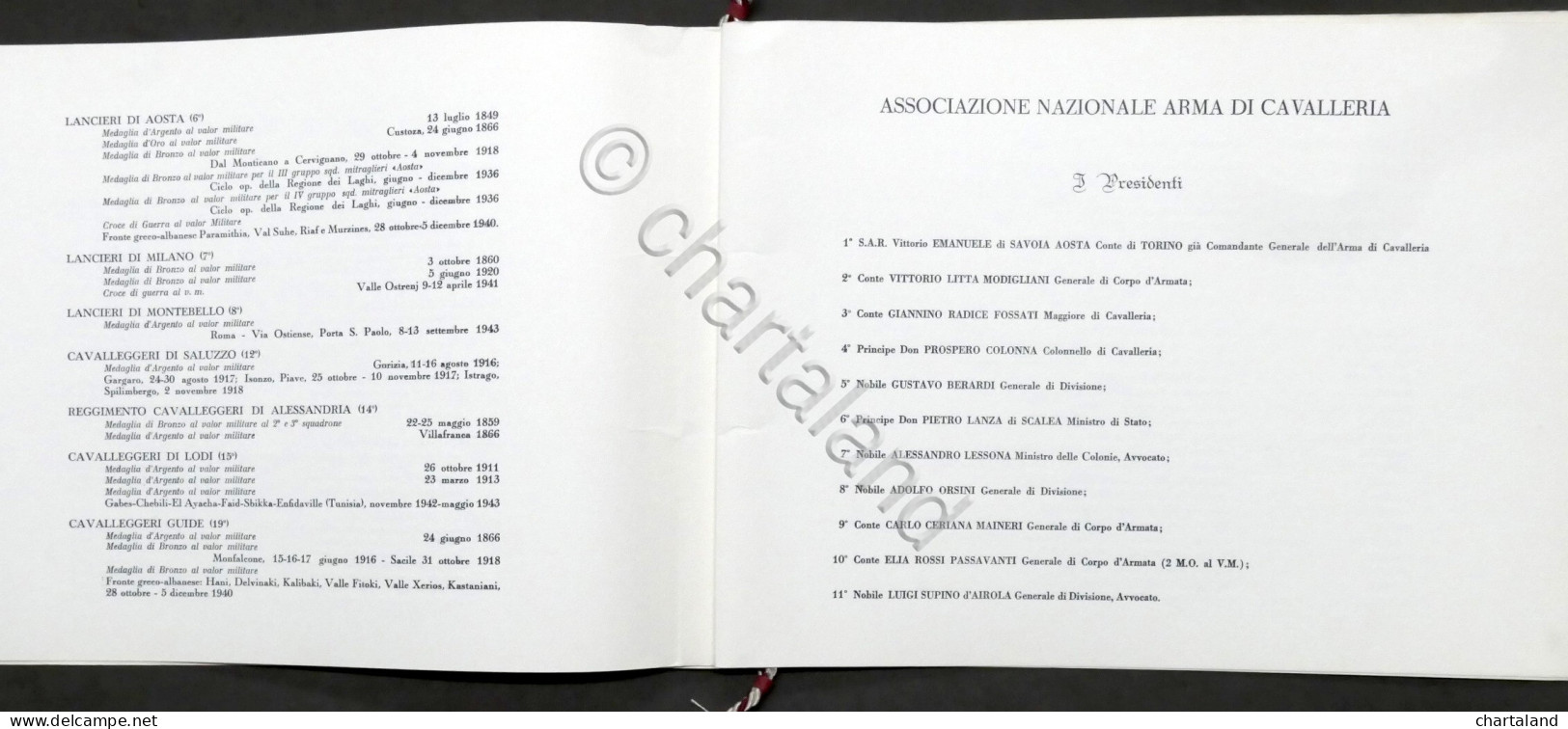 Associazione Nazionale Arma Di Cavalleria Calendario 1974 - Cavalleria Coloniale - Andere & Zonder Classificatie