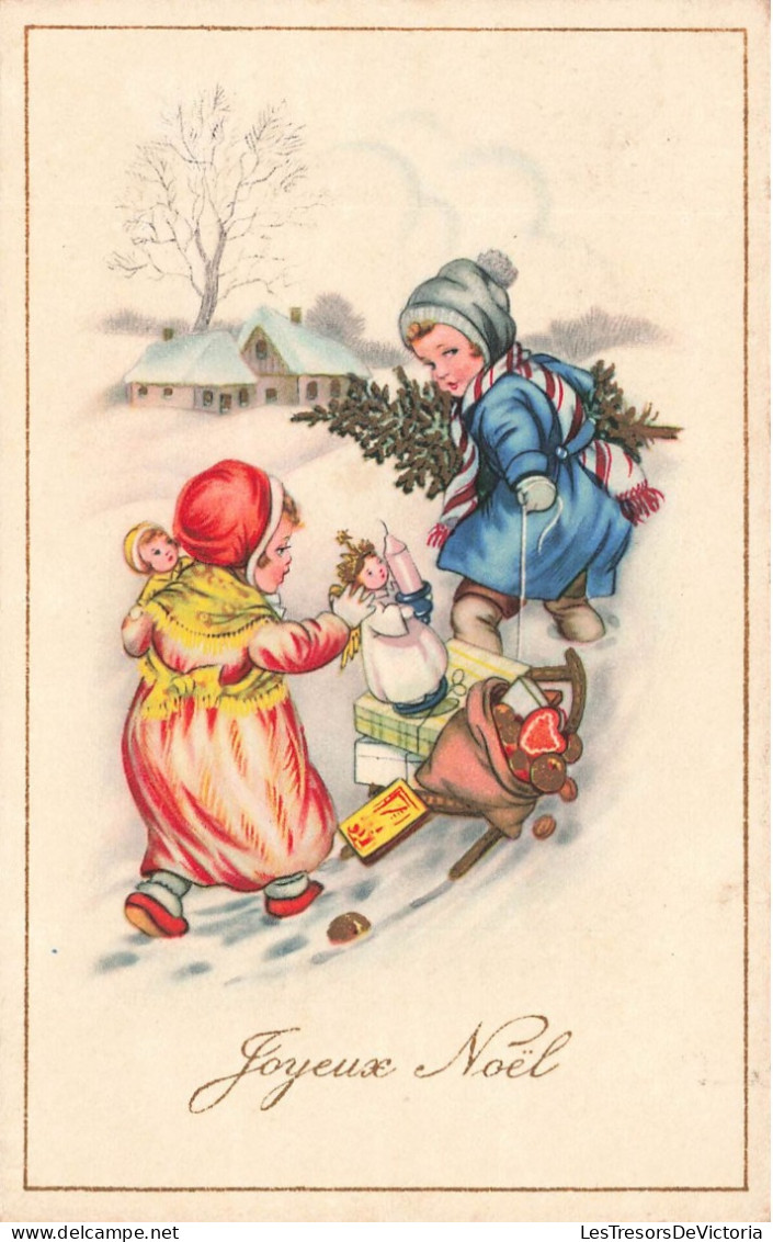 FETES - VOEUX - Joyeux Noël - Filles Apportant Des Cadeaux - Colorisé - Carte Postale Ancienne - Sonstige & Ohne Zuordnung