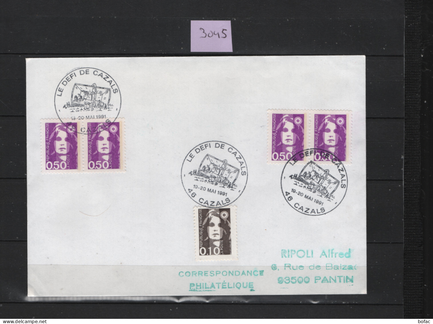 PRIX FIXE  Le Défi De Gazals 19-20 Mai 1991 Marianne Du Bicentenaire 3045 - Commemorative Postmarks