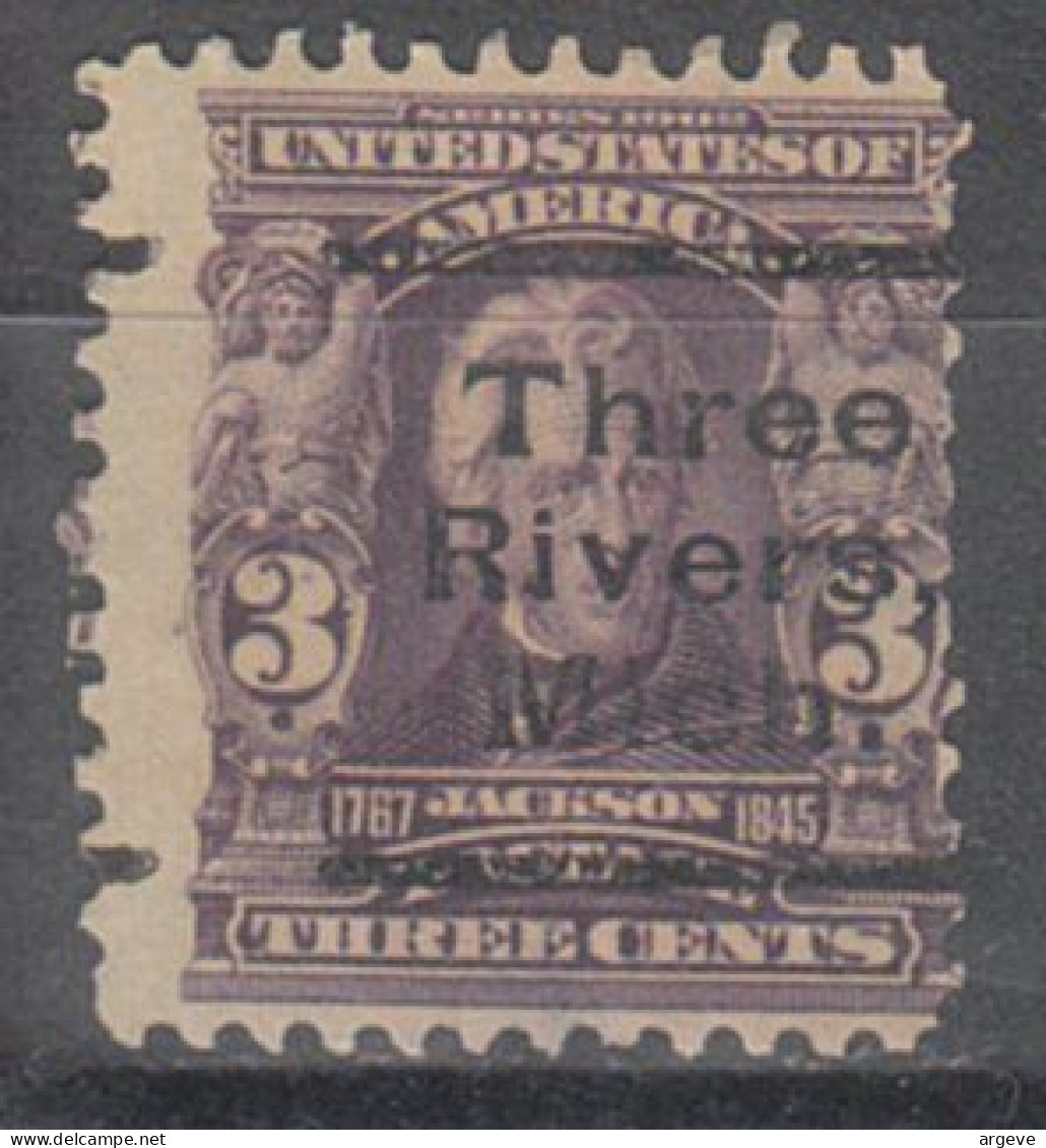 USA Precancel Vorausentwertungen Preo Locals Michigan, Three Rivers 302-L-4 E, Stamp Thin - Precancels