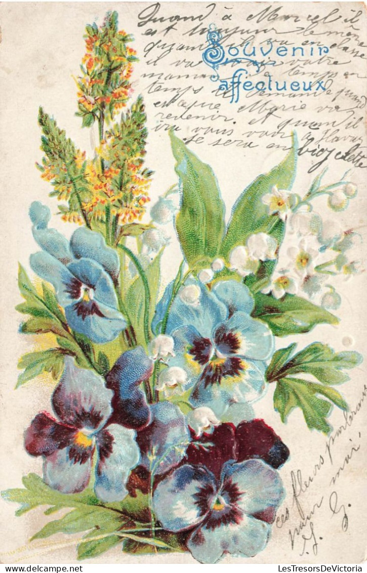 FANTAISIES - Souvenir Affectueux - Fleurs - Colorisé - Carte Postale Ancienne - Sonstige & Ohne Zuordnung