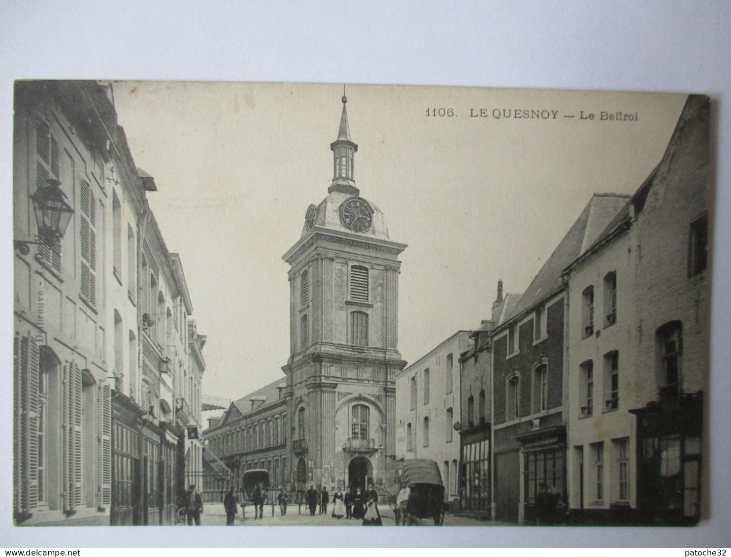 Cpa...Le Quesnoy...(nord)...le Beffroi...1907...animée... - Le Quesnoy