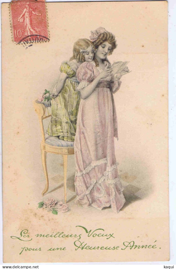 Genre Art Nouveau - Femme Et Enfant à La Lecture - M. M. VIENNE Nr. 194 - Other & Unclassified