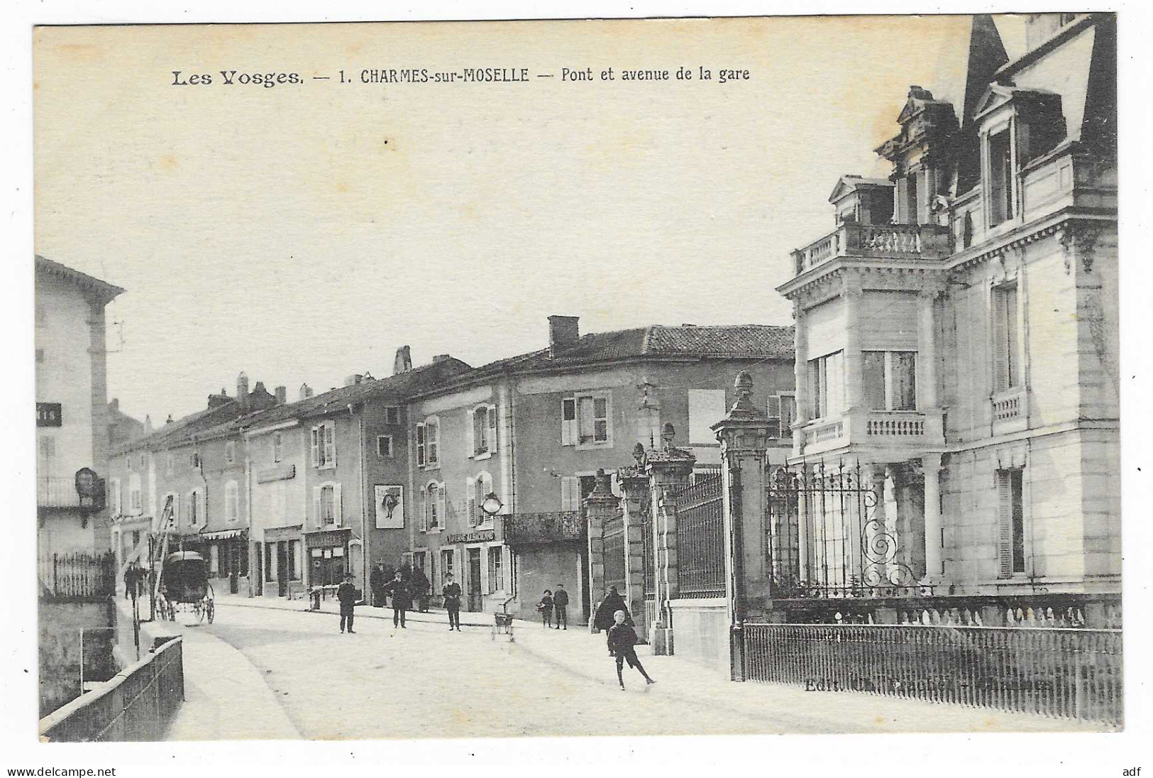 CPA CHARMES SUR MOSELLE, PONT ET AVENUE DE LA GARE, VOSGES 88 - Charmes