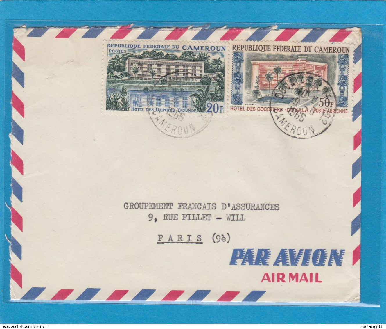 LETTRE AVEC TIMBRES "HOTEL DES DEPUTES / HOTEL DES COCOTIERS". - Kameroen (1960-...)