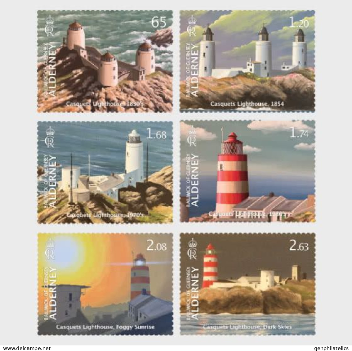 ALDERNEY 2024 ARCHITECTURE Buildings. Structures LIGHTHOUSES (Preorder) - Fine Set MNH - Alderney