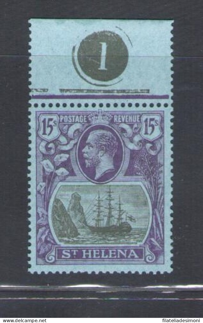 1922-37 St. Helena, Stanley Gibbons N. 113 - 15s. Grey And Purple/blue - MNH** - Sonstige & Ohne Zuordnung