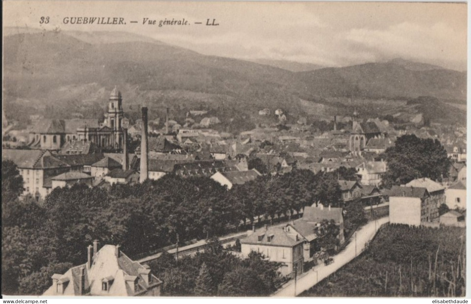 1929 - ALSACE - CACHET AMBULANT LAUTERBACH A BOLLWILLER (IND 7) CP De GUEBWILLER  => BESANCON - Railway Post