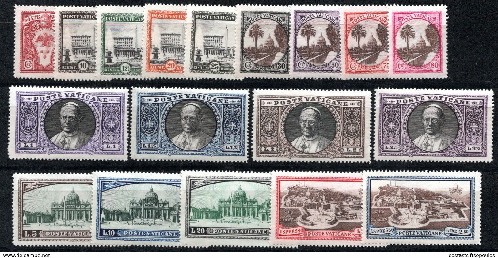 599.VATICAN.1933 SCOTT 19-34,E3-E4 MNH - Neufs