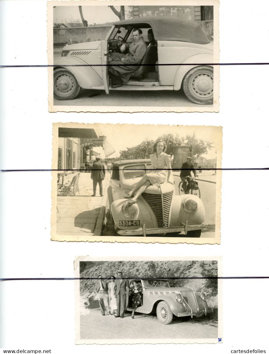 7 PHOTOGRAPHIES. Automobile, Anciennes  Voitures, Voiture, Cabriolet , Décapotable,  Vélo Solex ?? - Cars