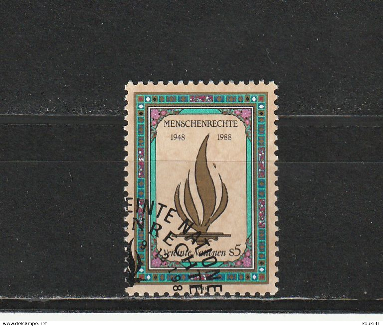 Nations Unies (Vienne) YT 87 Obl : Droits De L'homme , Flamme - 1988 - Used Stamps