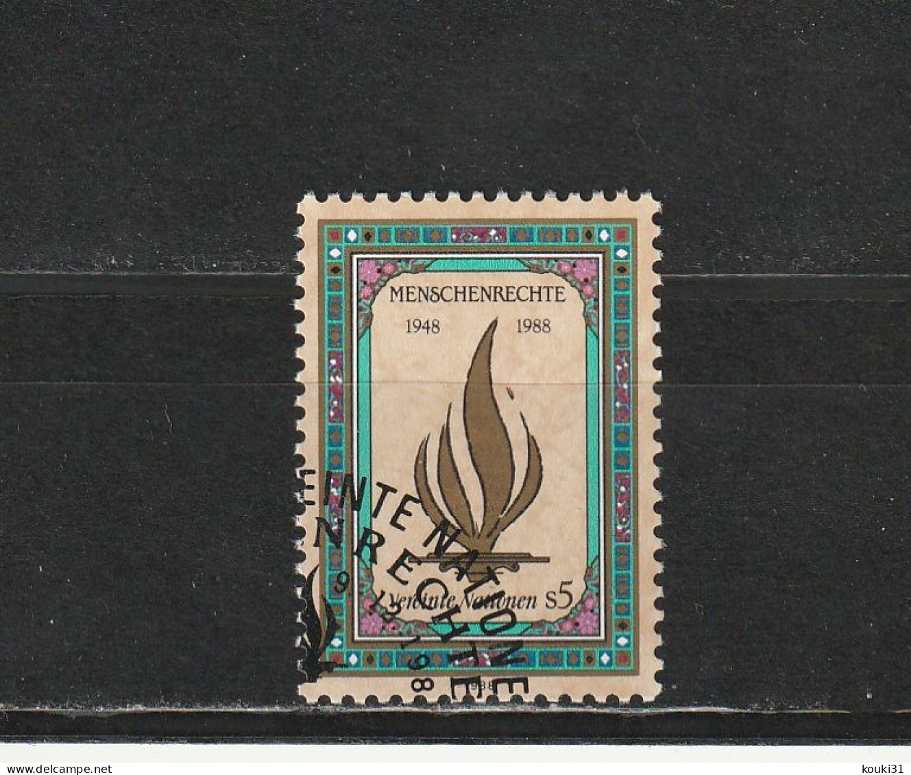 Nations Unies (Vienne) YT 87 Obl : Droits De L'homme , Flamme - 1988 - Usati