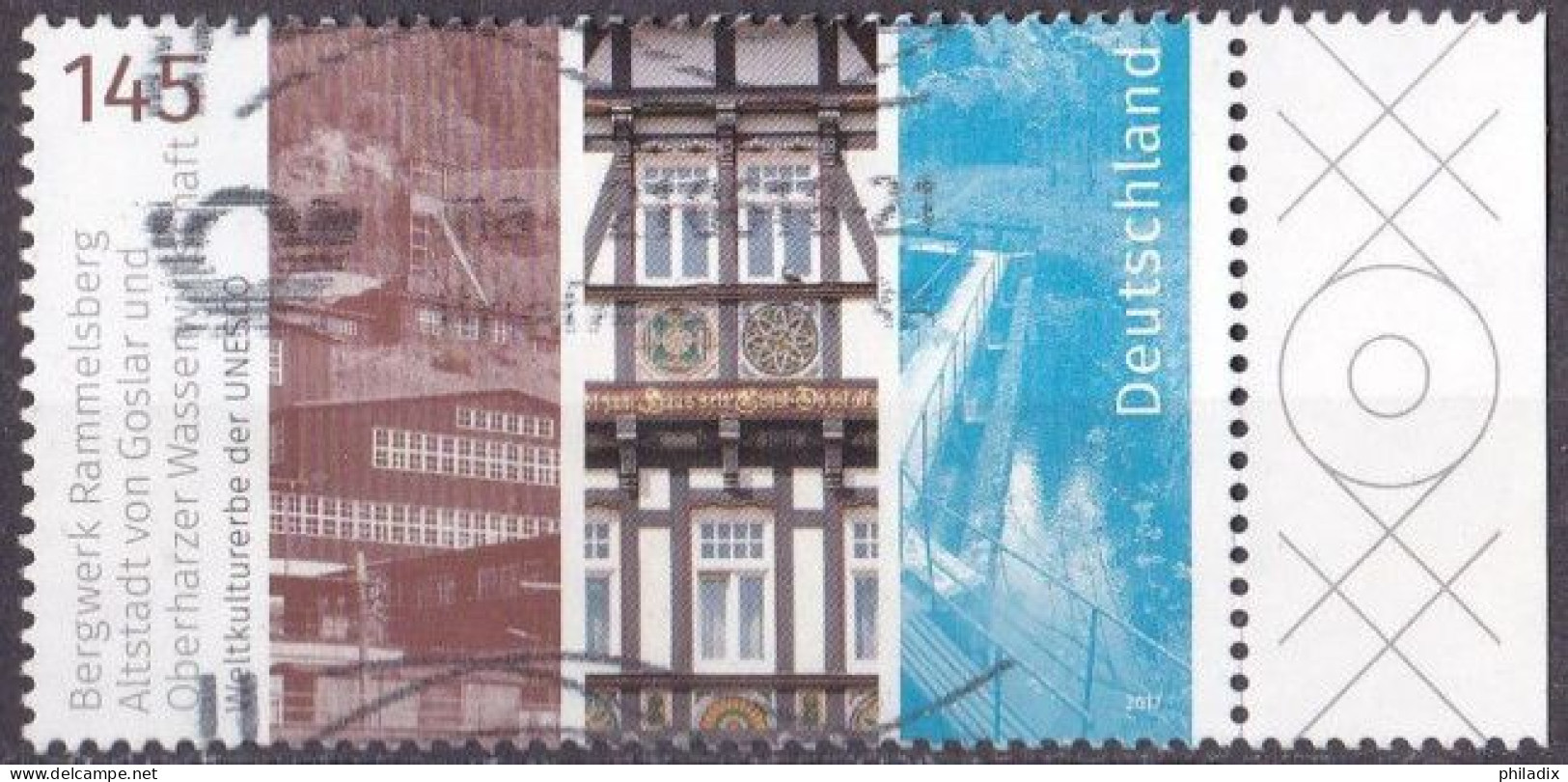 BRD 2017 Mi. Nr. 3299 O/used Rand Rechts (BRD1-6) - Gebruikt