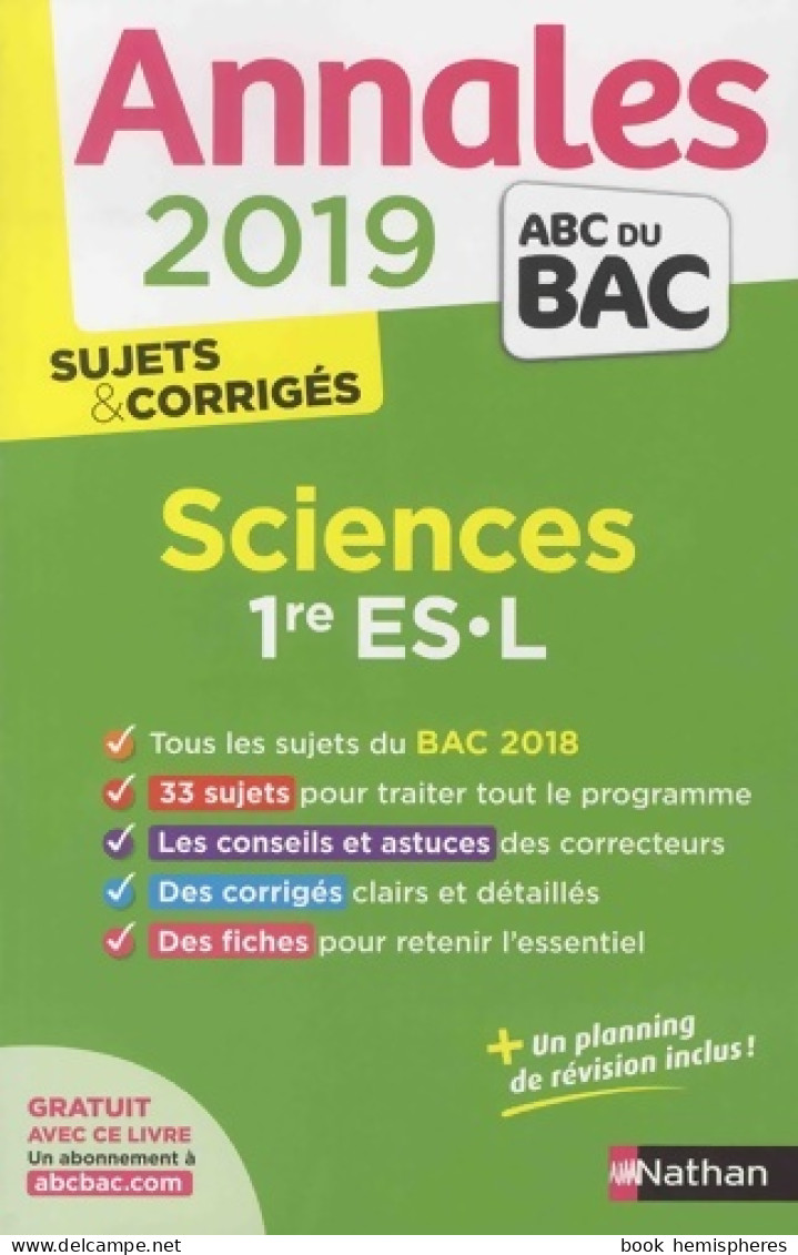 Sciences 1ères ES, L 2019 (2018) De Françoise Saintpierre - 12-18 Ans