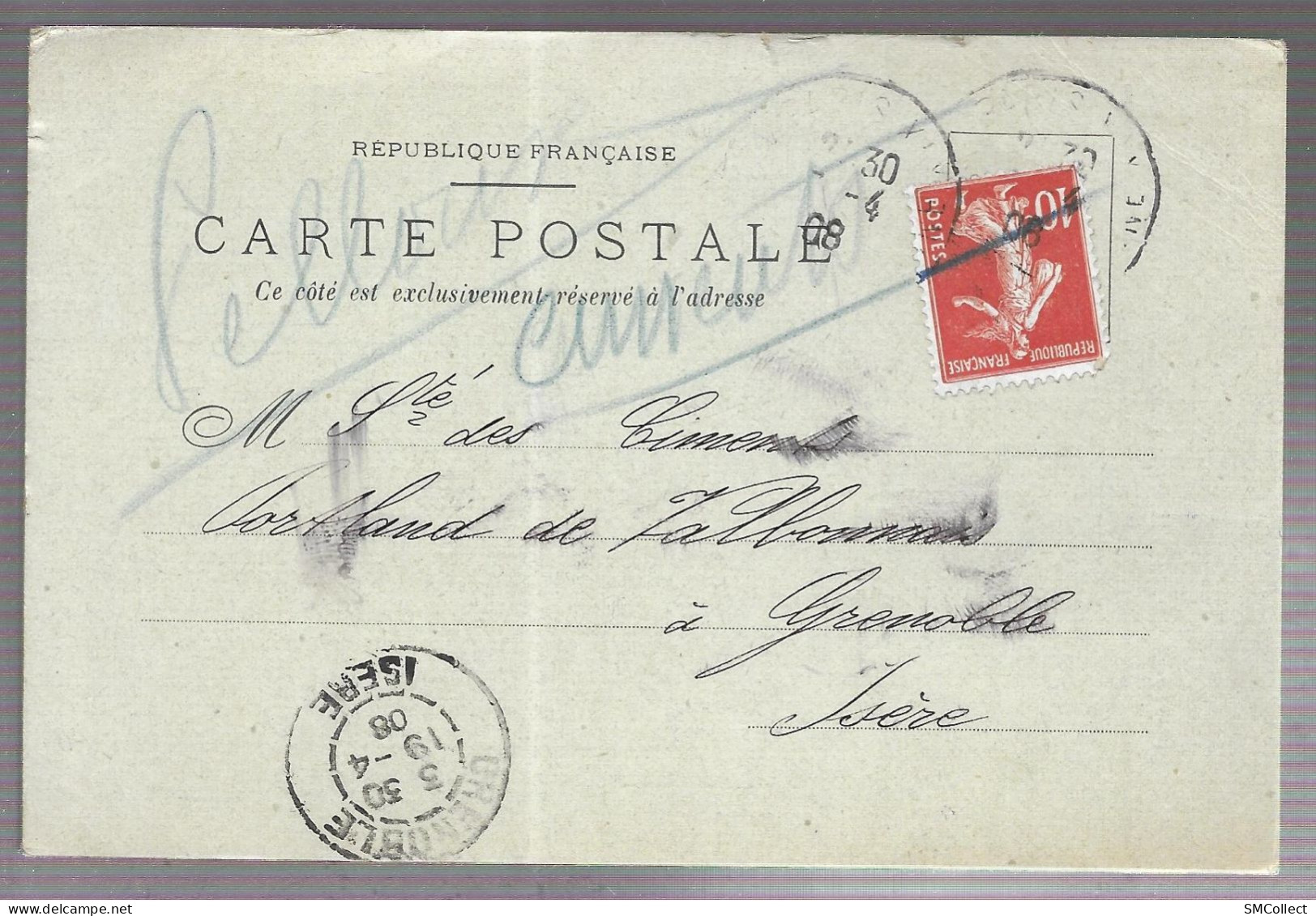 Pantin. Société Anonyme Française Stern-Sonneborn. Timbre Quittances Et Décharges 10c Sur Carte Postale ??? (A17p43) - 1877-1920: Semi-Moderne
