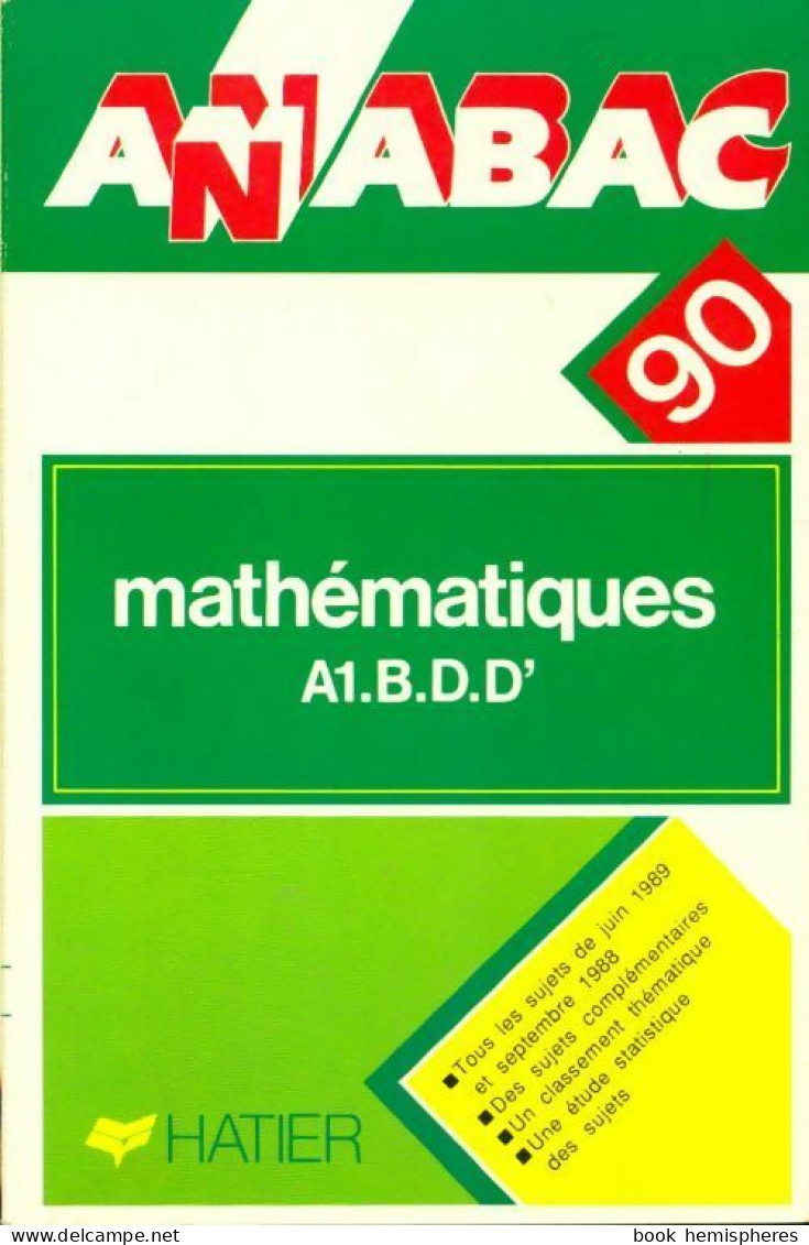 Mathématiques A1, B, D, D' (1989) De Collectif - 12-18 Jahre