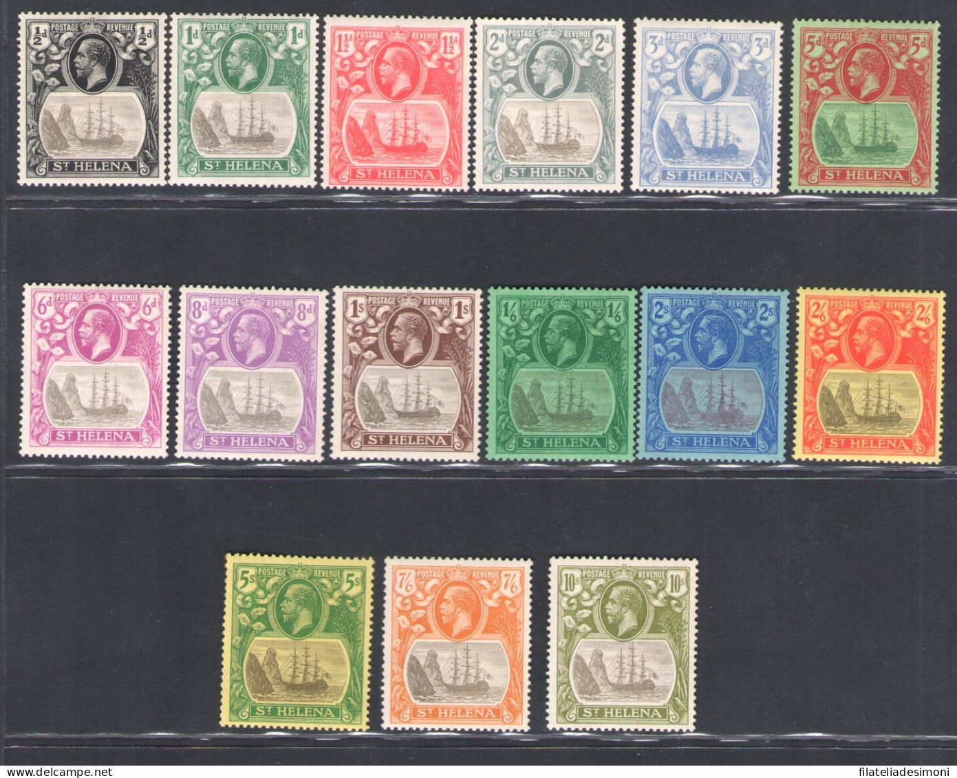 1922-37 St. Helena, Stanley Gibbons N. 97/112 - MNH** - Otros & Sin Clasificación