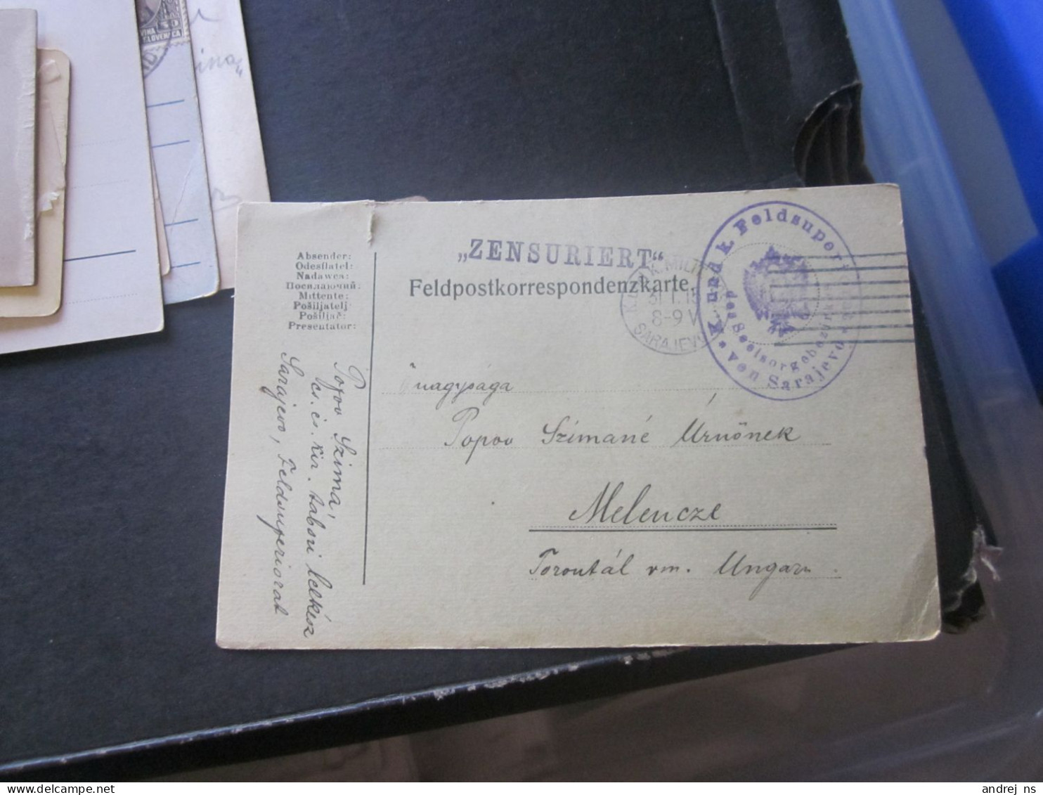 Feldpostkorezpondenzkarte KuK Feldsuperiorat Sarajevo To Melencze Melenci Sarajevo 1915 WW1 - Militaria