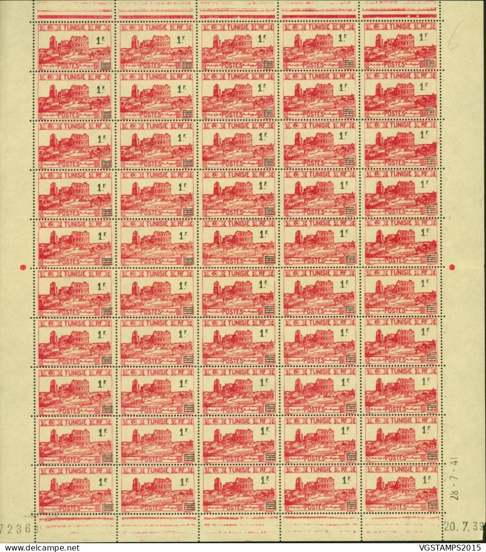 Tunisie 1940 - Colonie Française- Timbres Neufs. Yvert Nr.: 224.Feuille De 50 Avec Coin Date 20/7/39..... (EB) AR-02710 - Unused Stamps