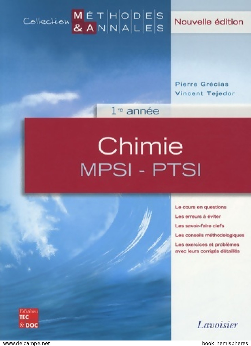 Chimie MPSI-PTSI 1re Année (2009) De Pierre Grécias - Wetenschap