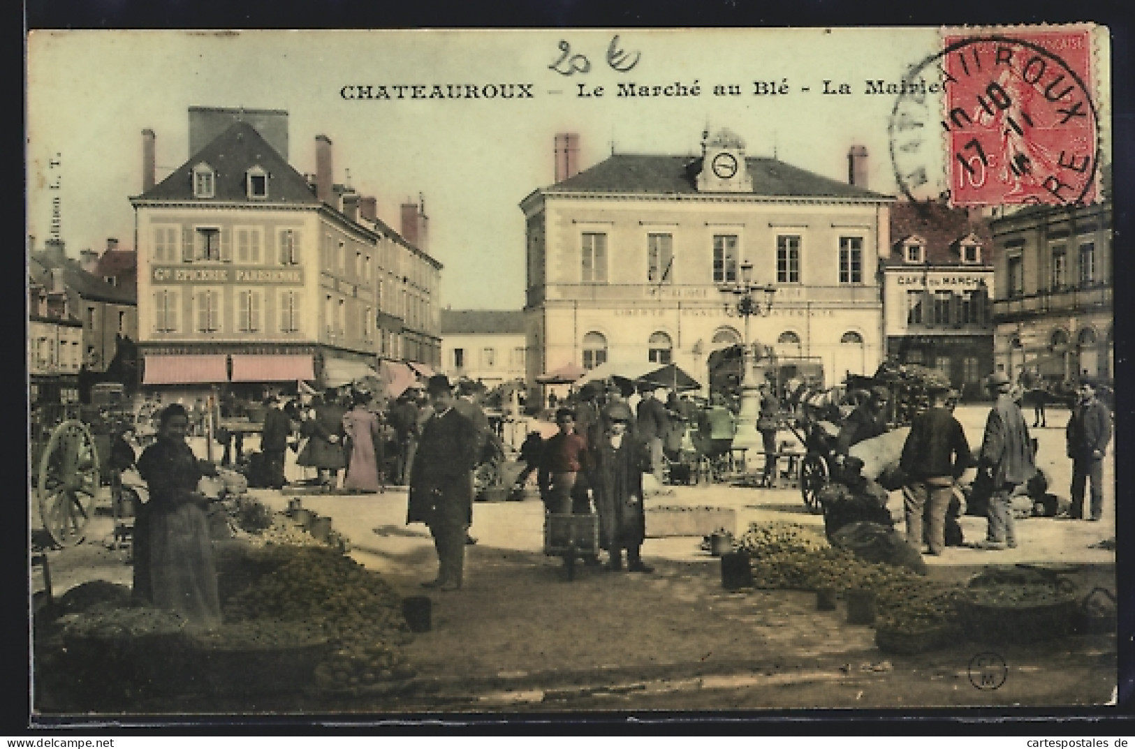 CPA Chateauroux, Le Marché Au Blé & La Mairie  - Chateauroux